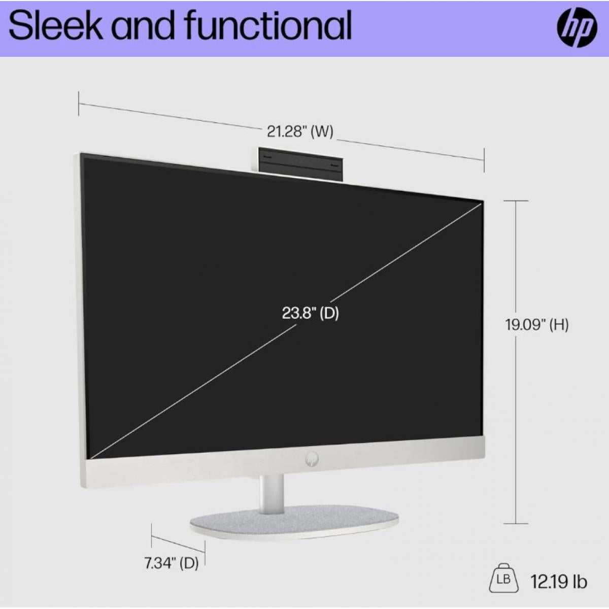 HP AIO 24-cr1010ne PC - 24" FHD 60Hz - Intel Core Ultra 5 125U - 16GB RAM - 512GB SSD - Shared - WIN 11 PRO K
