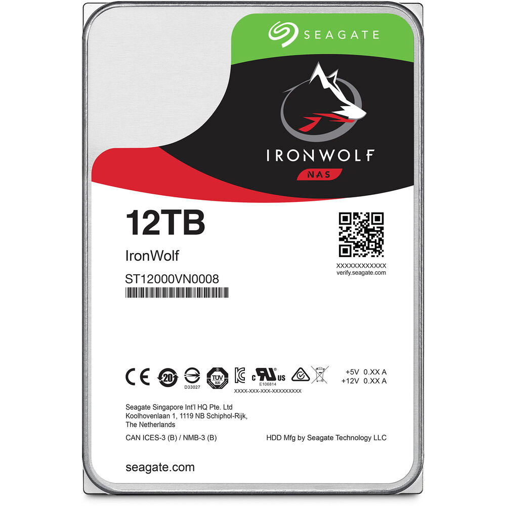 Seagate IronWolf SATA III 3.5" Internal NAS HDD - 12TB