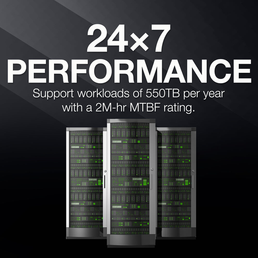 Seagate Exos 7E10 Enterprise HDD – 10TB, 7200 RPM, SATA/SAS, 550TB/yr Workload, 2M Hours MTBF