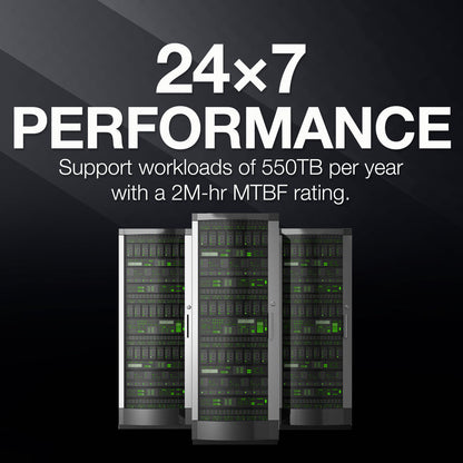 Seagate Exos 7E10 Enterprise HDD – 10TB, 7200 RPM, SATA/SAS, 550TB/yr Workload, 2M Hours MTBF