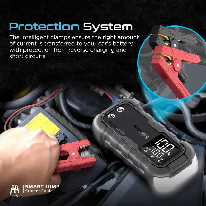 Promate SparkTank-20 | 2000A/12V Heavy Duty Car Jump Starter with 20000mAh Power Bank & 65W Power Delivery