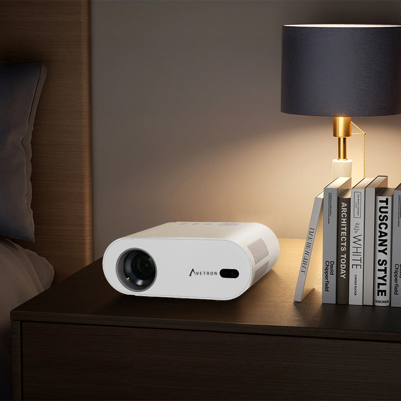 Avetron 1080P DLP Mini Projector – 200 ANSI Lumens, Android 7, 2GB+16GB, 4K Support, Dual-Band Wi-Fi, Bluetooth, Without built-in Battery