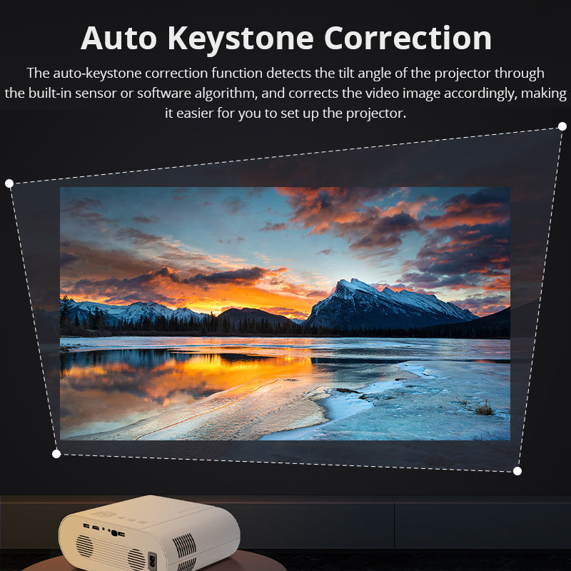 Avetron 1080P DLP Mini Projector – 200 ANSI Lumens, Android 7, 2GB+16GB, 4K Support, Dual-Band Wi-Fi, Bluetooth, Without built-in Battery