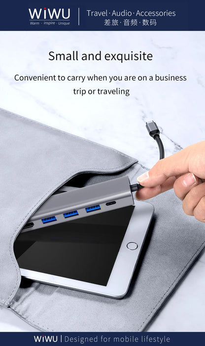 WIWU ALPHA 5 IN 1 USB-C HUB A531H | GRAY