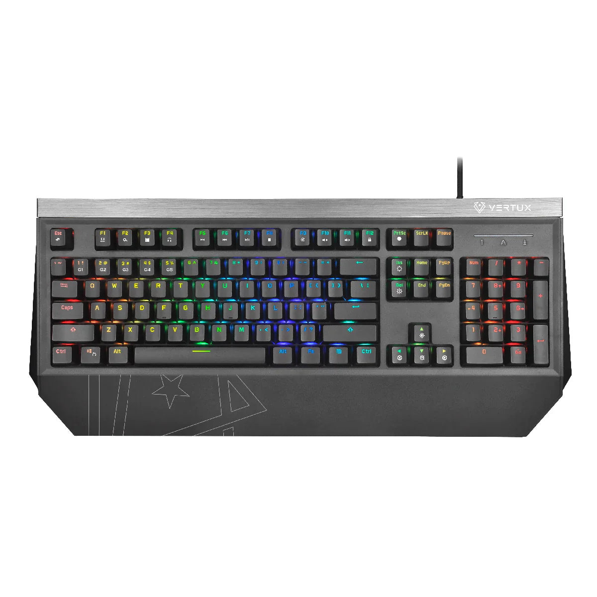 Vertux Tantalum Precision Pro Mechanical Gaming Keyboard – Outemu Blue Switches, RGB Backlighting, 50 Million Keystrokes