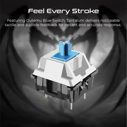 Vertux Tantalum Precision Pro Mechanical Gaming Keyboard – Outemu Blue Switches, RGB Backlighting, 50 Million Keystrokes