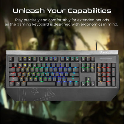 Vertux Tantalum Precision Pro Mechanical Gaming Keyboard – Outemu Blue Switches, RGB Backlighting, 50 Million Keystrokes