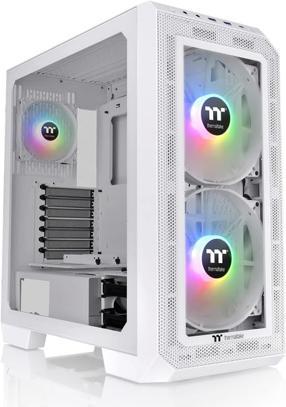 Thermaltake View 300 MX TG ARGB Motherboard Sync E-ATX Mid Tower Computer Case with 2x200mm Front & 1x120mm Rear ARGB Fan | Interchangeable Tempered Glass & Mesh Front Panel
