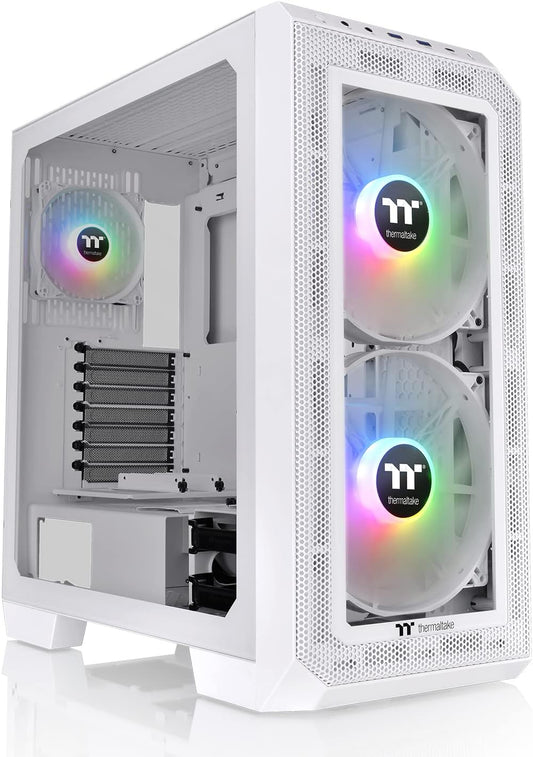 Thermaltake View 300 MX TG ARGB Motherboard Sync E-ATX Mid Tower Computer Case with 2x200mm Front & 1x120mm Rear ARGB Fan | Interchangeable Tempered Glass & Mesh Front Panel
