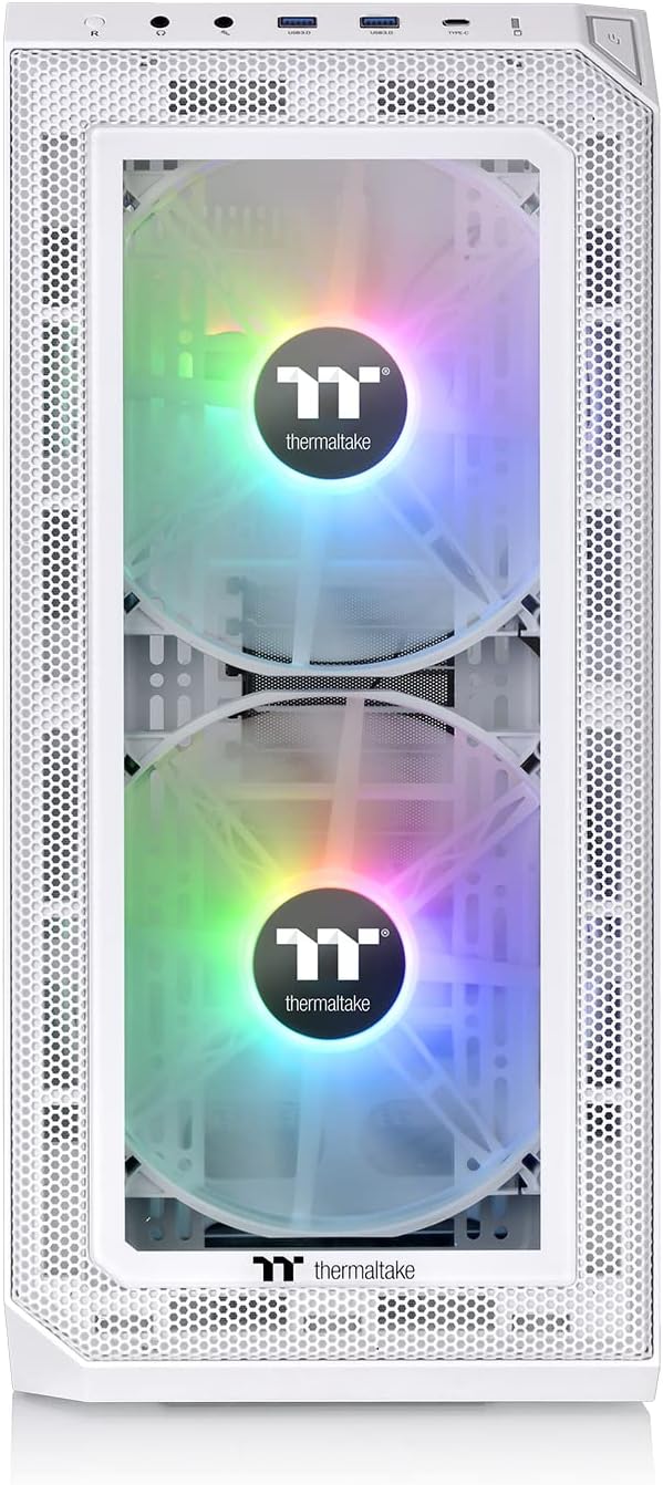 Thermaltake View 300 MX TG ARGB Motherboard Sync E-ATX Mid Tower Computer Case with 2x200mm Front & 1x120mm Rear ARGB Fan | Interchangeable Tempered Glass & Mesh Front Panel