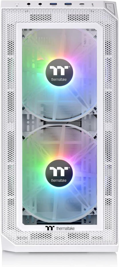 Thermaltake View 300 MX TG ARGB Motherboard Sync E-ATX Mid Tower Computer Case with 2x200mm Front & 1x120mm Rear ARGB Fan | Interchangeable Tempered Glass & Mesh Front Panel