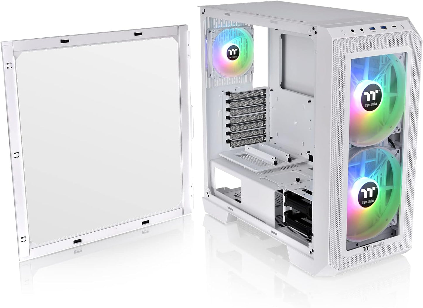 Thermaltake View 300 MX TG ARGB Motherboard Sync E-ATX Mid Tower Computer Case with 2x200mm Front & 1x120mm Rear ARGB Fan | Interchangeable Tempered Glass & Mesh Front Panel