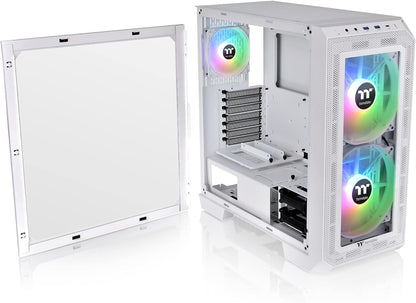 Thermaltake View 300 MX TG ARGB Motherboard Sync E-ATX Mid Tower Computer Case with 2x200mm Front & 1x120mm Rear ARGB Fan | Interchangeable Tempered Glass & Mesh Front Panel