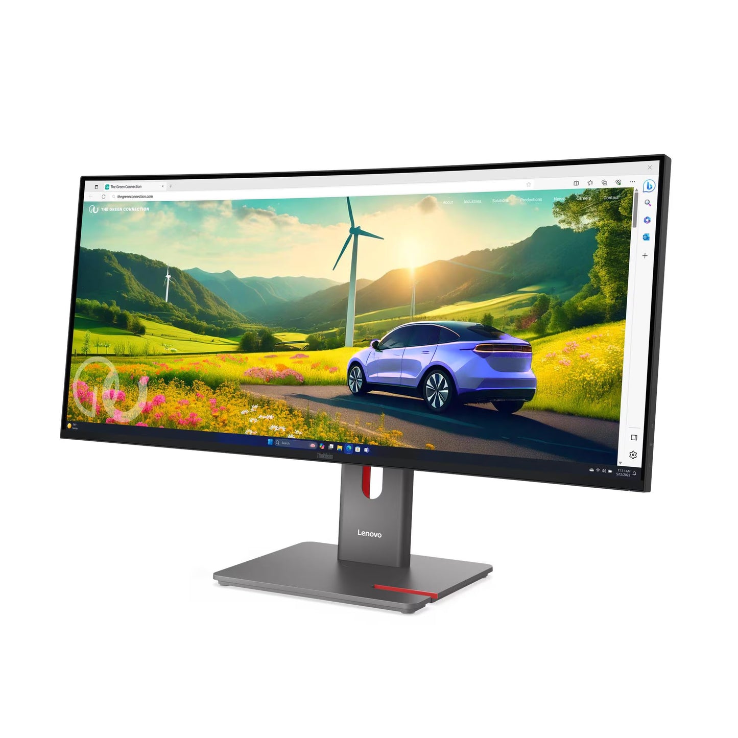 Lenovo ThinkVision P34WD-40 34" Curved UWQHD IPS Monitor | 3440×1440 | 120Hz | USB-C Docking with 140W Power Delivery | RJ45 Ethernet | HDR10 | Built-in Speakers