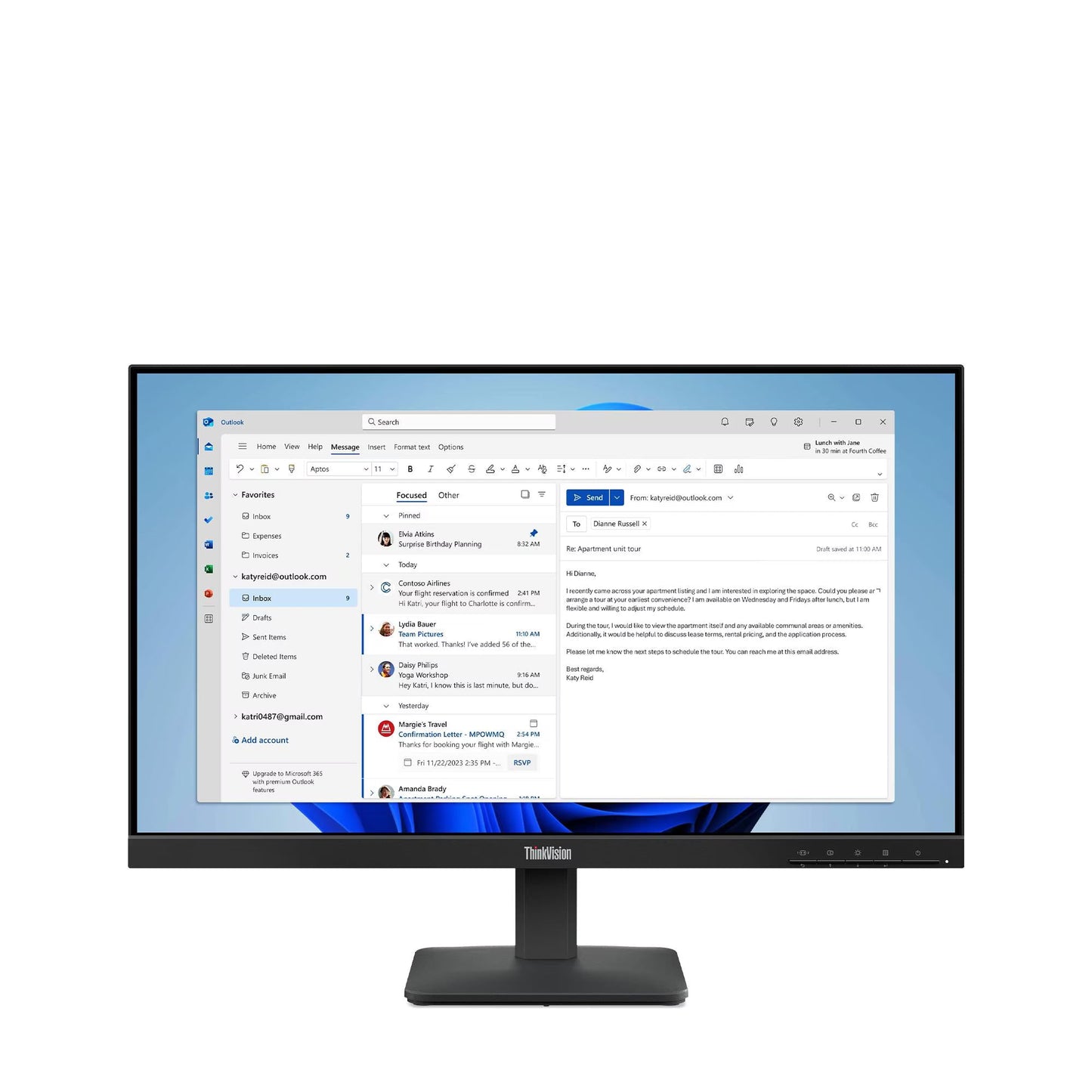 Lenovo ThinkVision S24-4e 23.8″ FHD IPS Monitor – 100Hz, 4 ms, HDMI 1.4 & VGA, Natural Low Blue Light, Raven Black