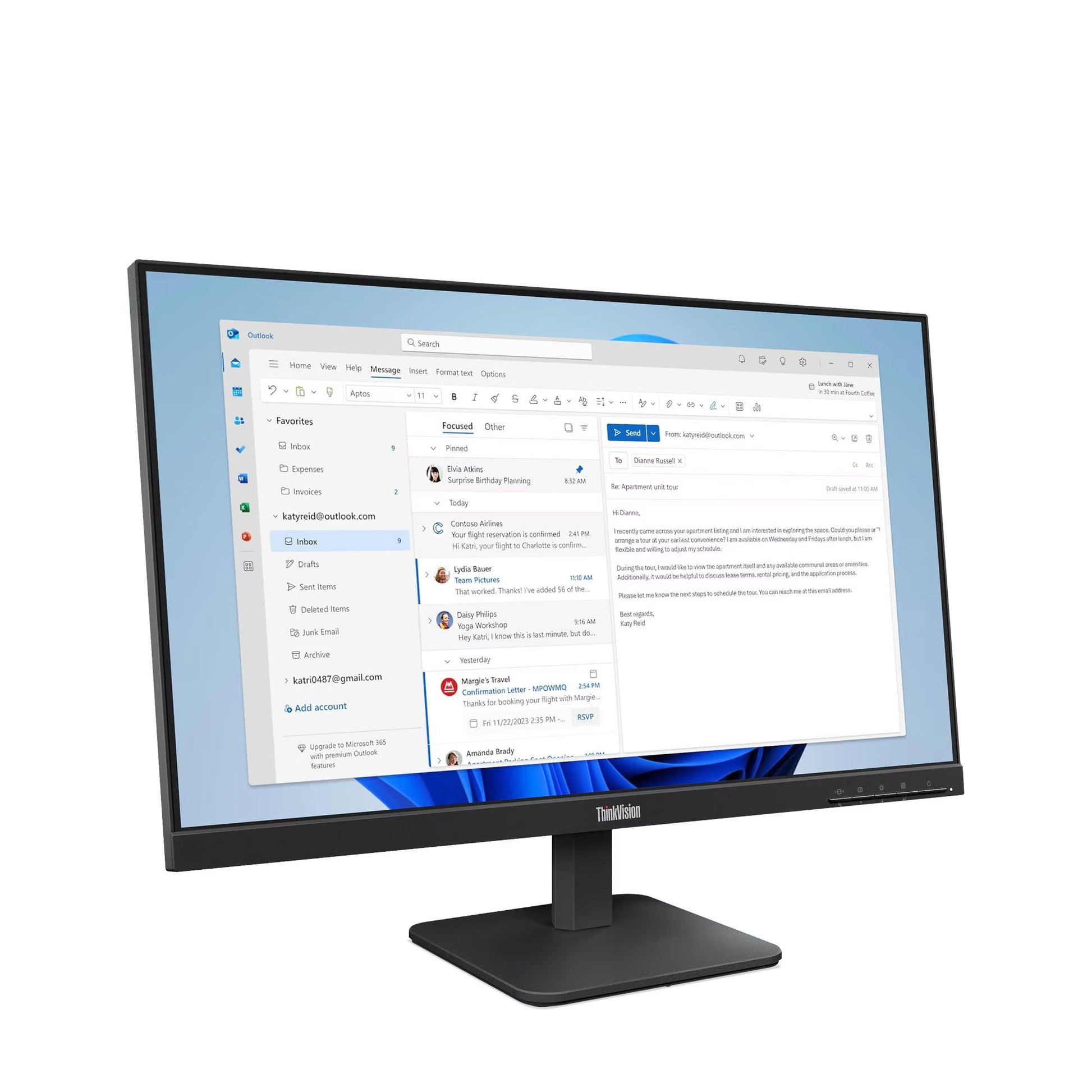 Lenovo ThinkVision S24-4e 23.8″ FHD IPS Monitor – 100Hz, 4 ms, HDMI 1.4 & VGA, Natural Low Blue Light, Raven Black