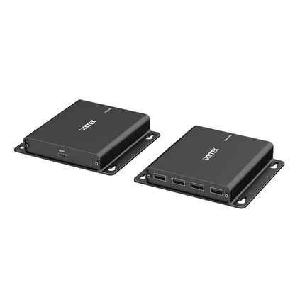 UNITEK 150 m USB Extender Over Ethernet with 4-Port USB Hub | Long-Range USB Signal Booster | Cat5e/6 Support | Plug-and-Play Expansion for USB Devices