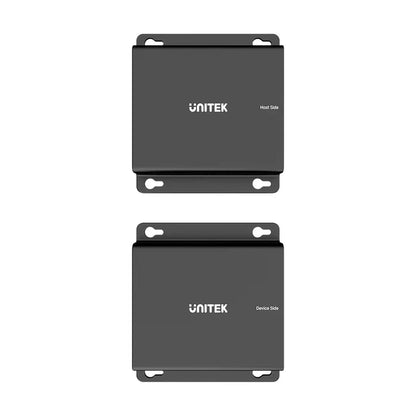 UNITEK 150 m USB Extender Over Ethernet with 4-Port USB Hub | Long-Range USB Signal Booster | Cat5e/6 Support | Plug-and-Play Expansion for USB Devices