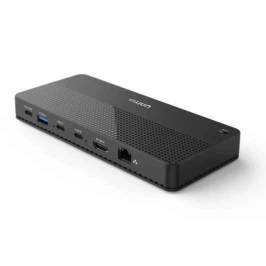 UNITEK USB-C 4K KVM Docking Station | 100W PD | 4K@60Hz HDMI | 10Gbps Data Transfer | Gigabit Ethernet | SD/MicroSD Reader | One-Button Switch for 2 Computers