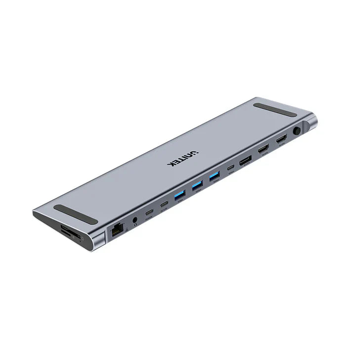 UNITEK UHB15 USB-C Triple 4K KVM Docking Station | Dual/Triple Monitor Support | USB Ports | Ethernet LAN | SD/TF Card Reader | 100W Power Delivery | KVM Switch Functionality