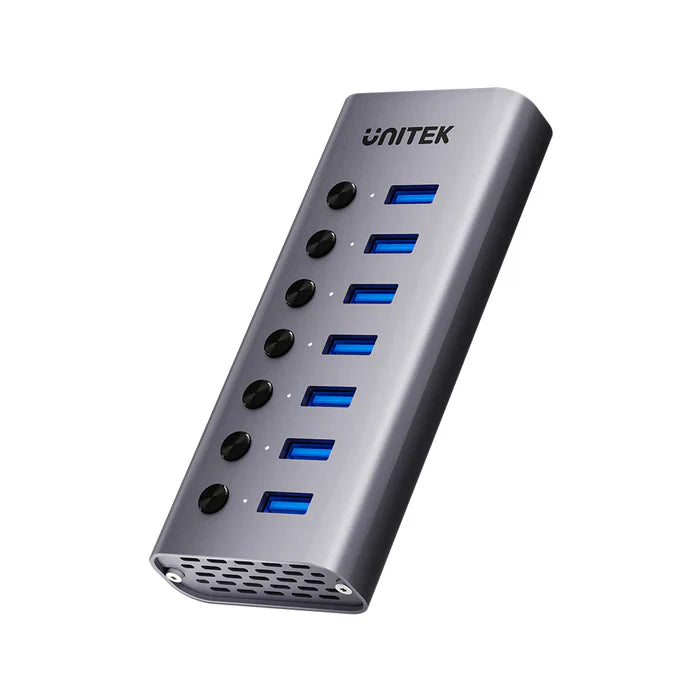 UNITEK 7-in-1 Individual Switches USB Hub | Multi-Port USB Expansion with On/Off Switches for Each Port | USB-A & USB-C Connectivity