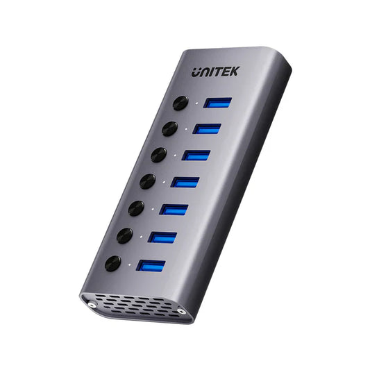 UNITEK 7-in-1 Individual Switches USB Hub | Multi-Port USB Expansion with On/Off Switches for Each Port | USB-A & USB-C Connectivity