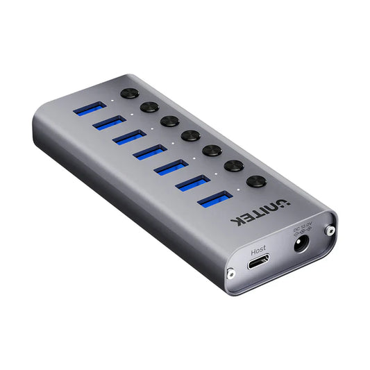 UNITEK 7-in-1 Individual Switches USB Hub | Multi-Port USB Expansion with On/Off Switches for Each Port | USB-A & USB-C Connectivity