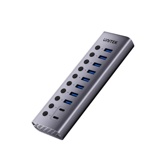 UNITEK 10-in-1 USB Hub with Individual Switches | Multi-Port USB Expansion with On/Off Control for Each Port | USB-A Connectivity | LED Indicators