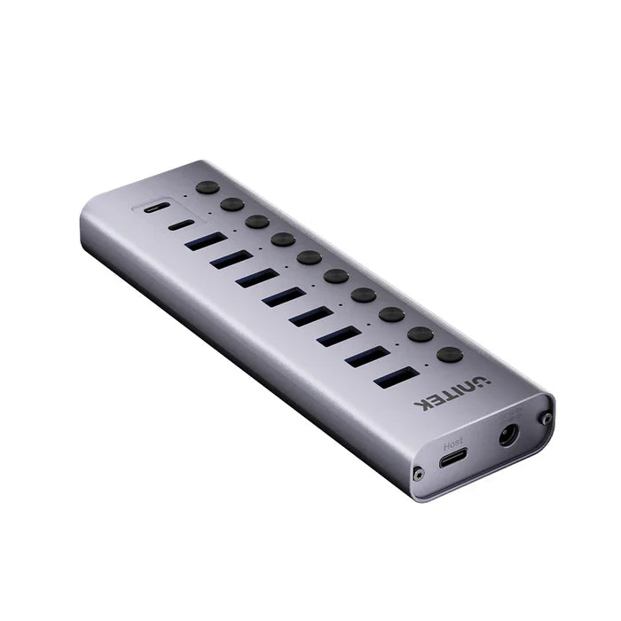 UNITEK 10-in-1 USB Hub with Individual Switches | Multi-Port USB Expansion with On/Off Control for Each Port | USB-A Connectivity | LED Indicators