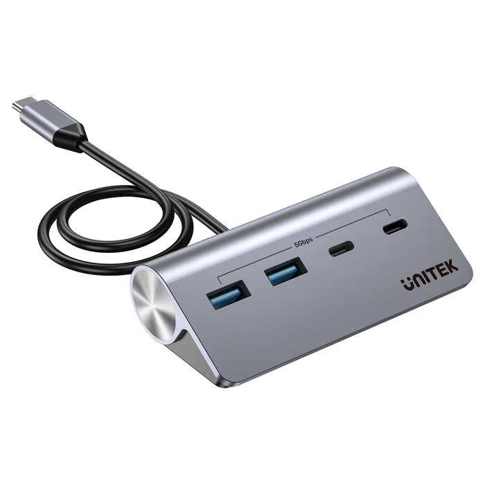 UNITEK uHUB Q4 USB-C Hub 4-in-1 | 10Gbps USB Data Transfer Hub with Aluminum Body | Plug & Play USB Expansion for Windows & macOS