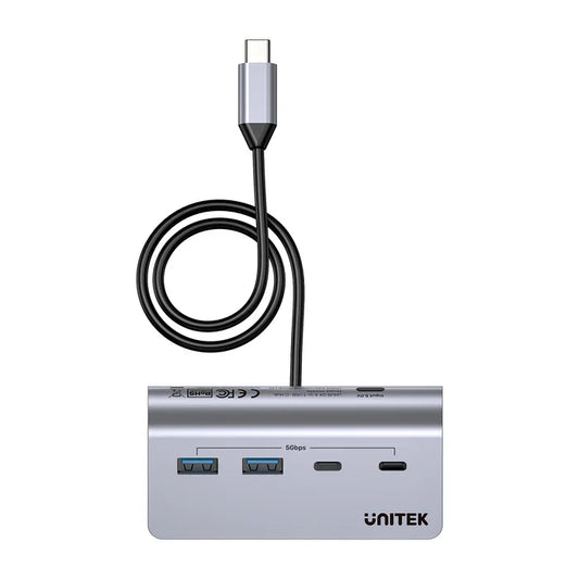 UNITEK uHUB Q4 USB-C Hub 4-in-1 | 10Gbps USB Data Transfer Hub with Aluminum Body | Plug & Play USB Expansion for Windows & macOS