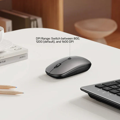 UNITEK SlimDuo Wireless Keyboard and Mouse Combo | 2.4GHz Full-Size Silent Keyboard & 1600 DPI Mouse | USB Plug & Play | Windows/Mac/Linux