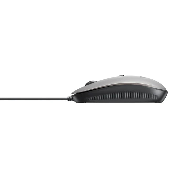 UNITEK SlimTrack Wired Optical Mouse | 1600 DPI | Silent Click | USB-A Plug & Play | Ergonomic Ambidextrous Design | Space Gray