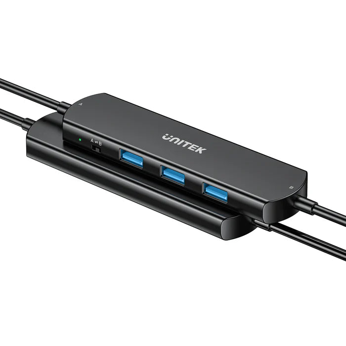 UNITEK 10Gbps USB KVM Switch Hub | Dual PC USB Sharing Device with 3 USB-A Ports | One-Button Switching | High-Speed Data Transfer | Plug & Play