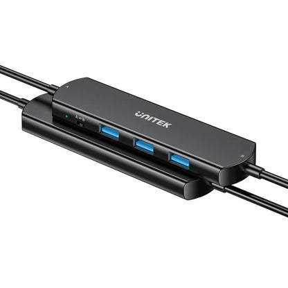 UNITEK 10Gbps USB KVM Switch Hub | Dual PC USB Sharing Device with 3 USB-A Ports | One-Button Switching | High-Speed Data Transfer | Plug & Play
