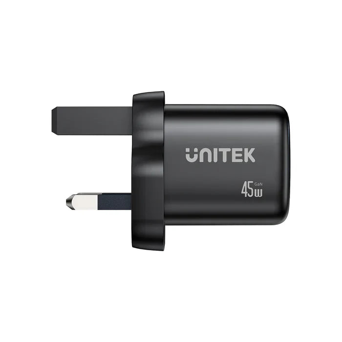 UNITEK 45W GaN Wall Charger (UK Plug) | Zeno PPS Fast USB-C Charger Block | Compact Power Adapter for iPhone 15/16 | Samsung Galaxy S25/S26 | MacBook Air | iPad Pro