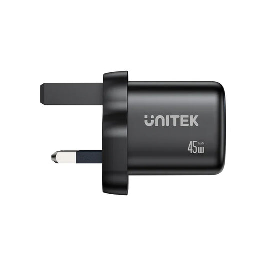 UNITEK 45W GaN Wall Charger (UK Plug) | Zeno PPS Fast USB-C Charger Block | Compact Power Adapter for iPhone 15/16 | Samsung Galaxy S25/S26 | MacBook Air | iPad Pro