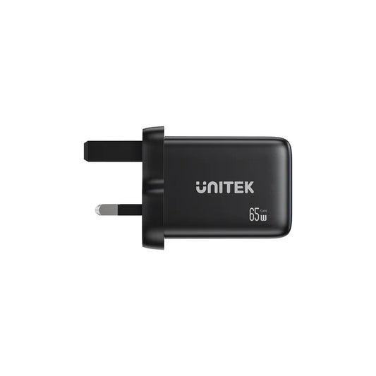 UNITEK Zeno 65W 3-Port GaN Fast Charger with UK 3-Pin Plug | Multiport USB C Wall Adapter Supporting PPS PD 3.0 for Laptops | Smartphones | and Tablets