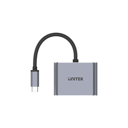 UNITEK 4K 60Hz USB-C to HDMI 2.0 and VGA Adapter with MST Dual Monitor