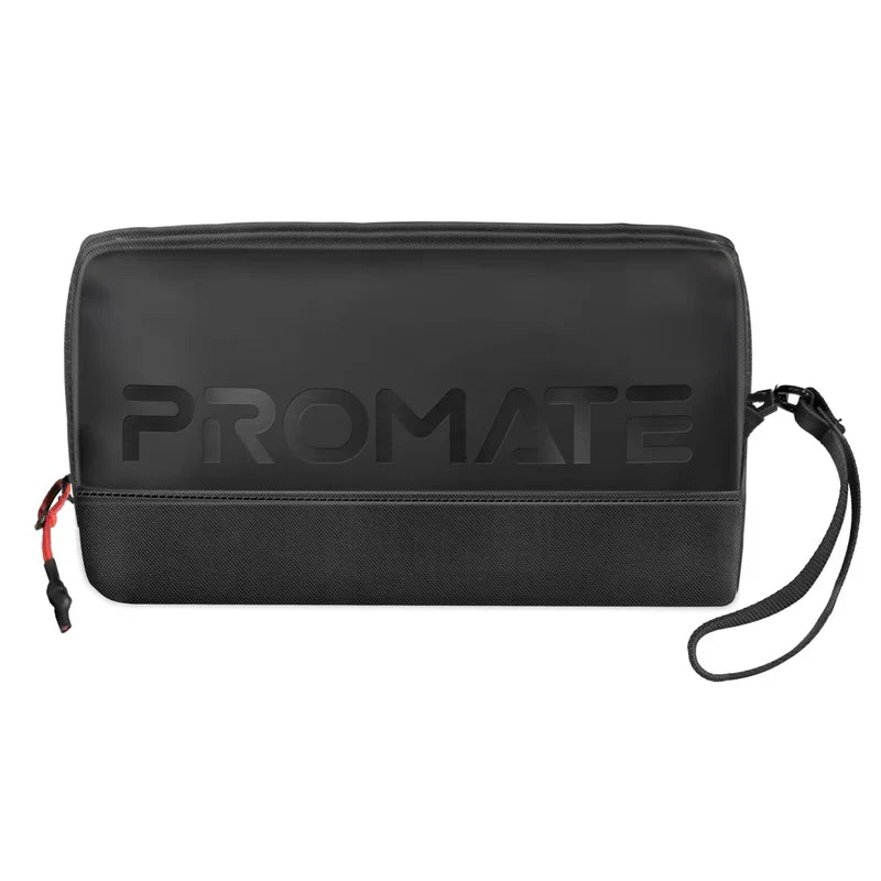 Promate Vali Lightweight Tech Essential Organizer Pouch | 1.79L | Cordura + Skin-Film Material | Compact Travel Storage