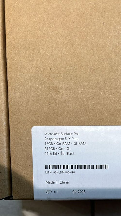 Microsoft Surface Pro 11 | ZIL-00025/ZHY-00019 | Snapdragon X Plus | RAM 16GB | SSD 512GB | Qualcomm Adreno | 13 inch OLED (2880 x 1920) | Black