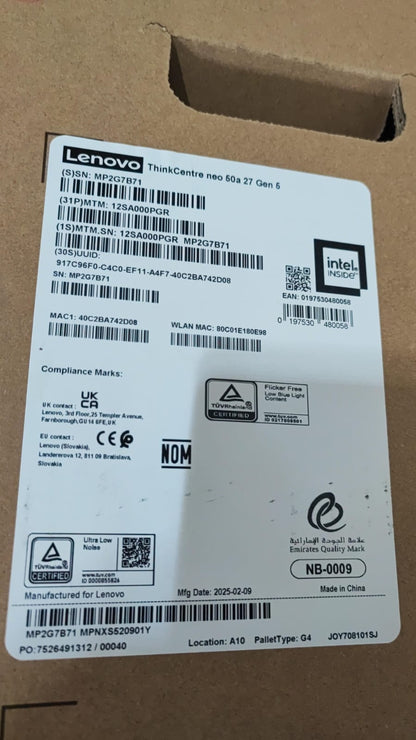 All in One Lenovo IdeaCentre AIO 27IRH9 | (0PGR) | Intel Core i5-13420H | RAM 8GB | SSD 512GB | Intel UHD Graphics | 27 FHD IPS | Luna Grey