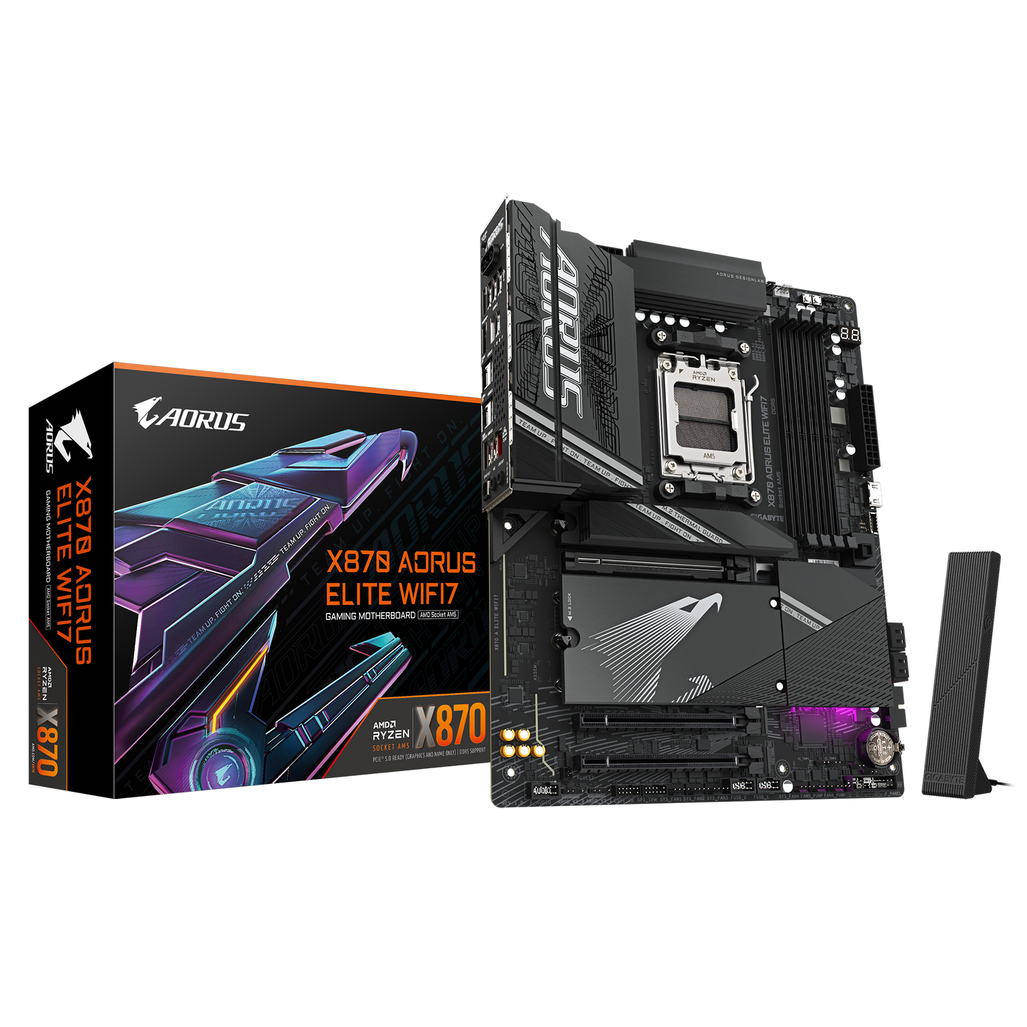 GIGABYTE X870 AORUS ELITE WiFi7 ATX Motherboard | AM5 | DDR5 8000 OC | PCIe 5.0 | Wi‑Fi 7 | Dual USB4 | Quad M.2 | 2.5 GbE
