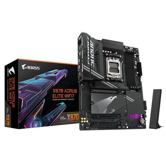 GIGABYTE X870 AORUS ELITE WiFi7 ATX Motherboard | AM5 | DDR5 8000 OC | PCIe 5.0 | Wi‑Fi 7 | Dual USB4 | Quad M.2 | 2.5 GbE