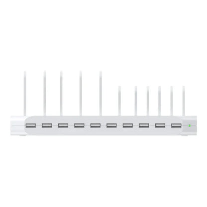 UNITEK 10-Port USB Charging Station | 60W Smart Charging Hub | 2.4A Fast Charge | Desktop Organizer for Multiple Devices