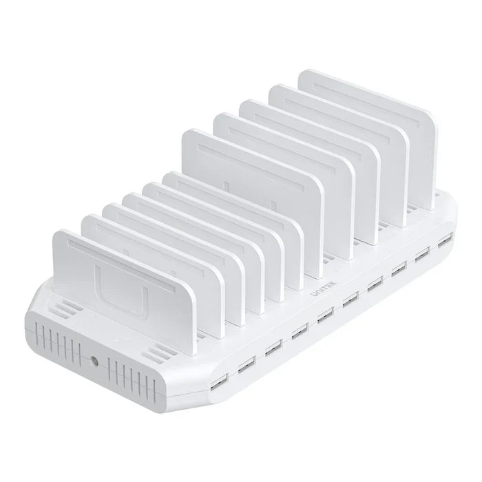 UNITEK 10-Port USB Charging Station | 60W Smart Charging Hub | 2.4A Fast Charge | Desktop Organizer for Multiple Devices