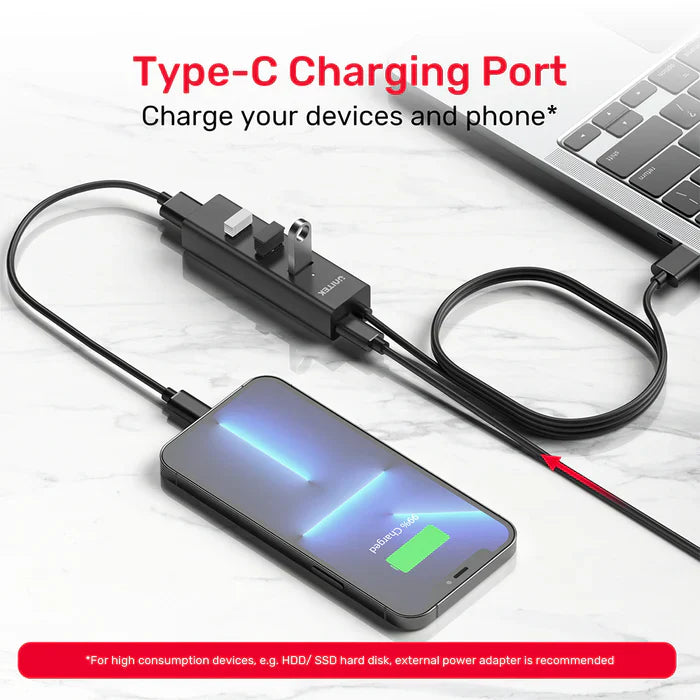 UNITEK 4-Ports Powered USB 3.0 Hub | High-Speed USB Expansion with External Power Adapter | Plug-and-Play | LED Power Indicator