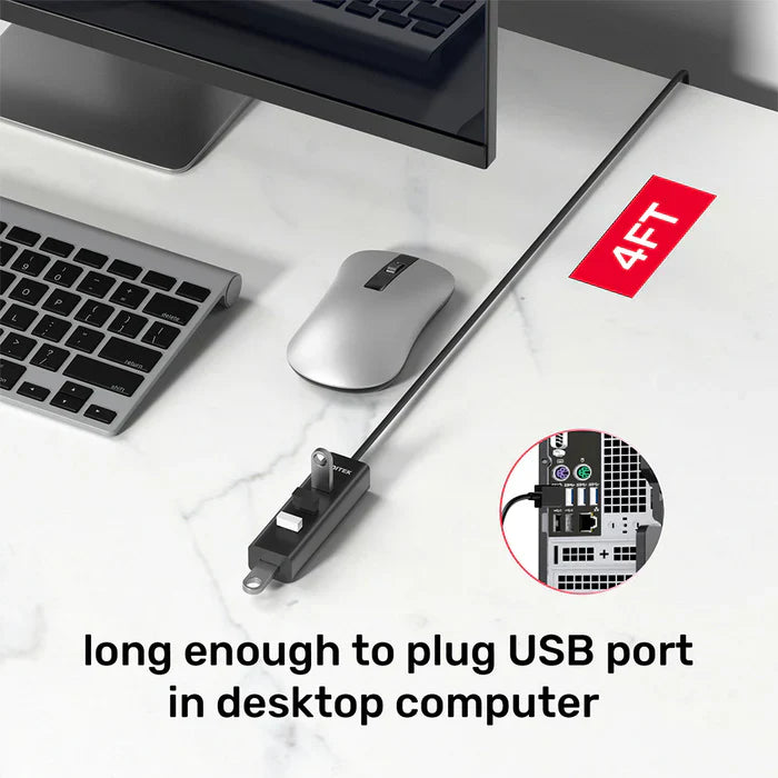 UNITEK 4-Ports Powered USB 3.0 Hub | High-Speed USB Expansion with External Power Adapter | Plug-and-Play | LED Power Indicator