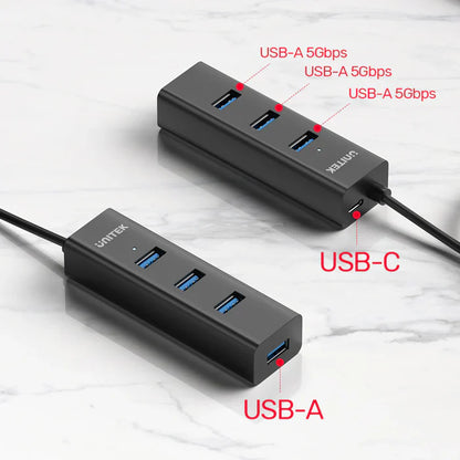 UNITEK 4-Ports Powered USB 3.0 Hub | High-Speed USB Expansion with External Power Adapter | Plug-and-Play | LED Power Indicator