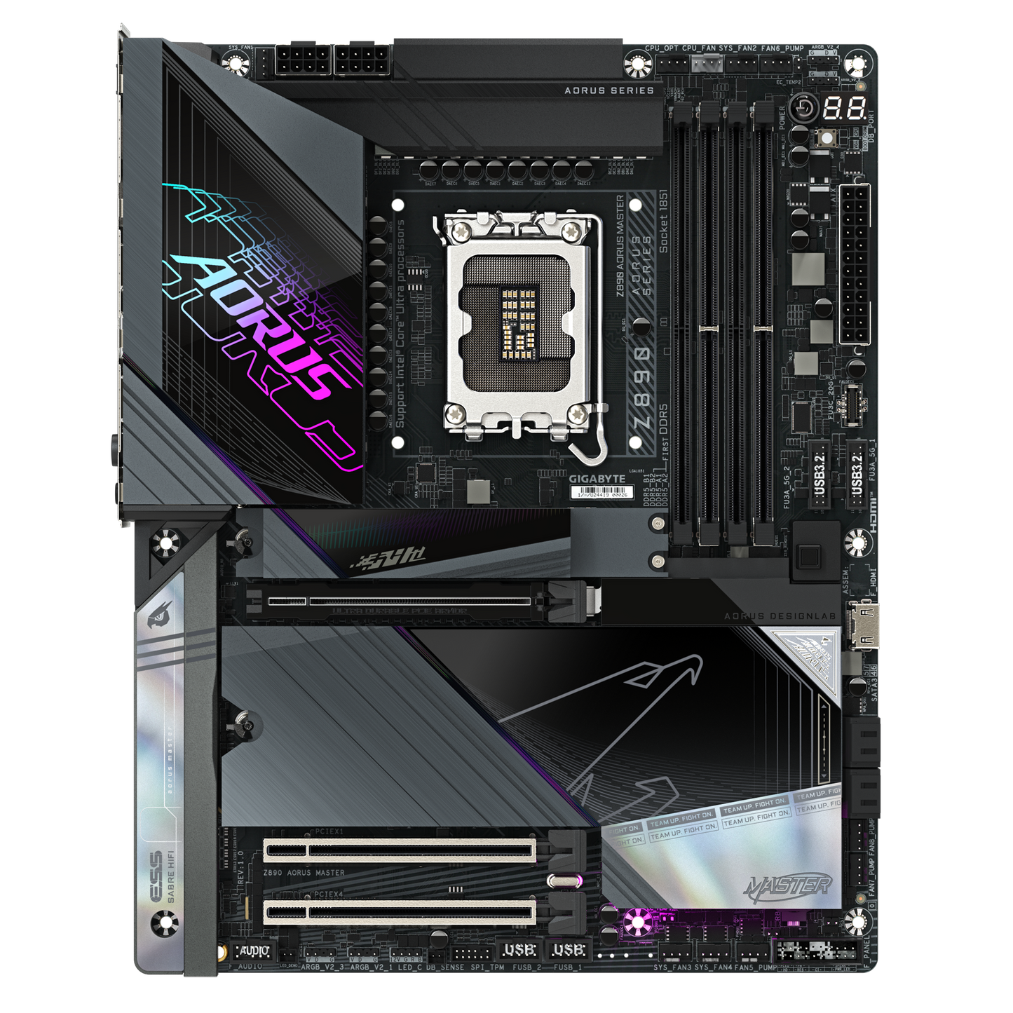 Gigabyte Z890 AORUS MASTER ATX Motherboard | LGA 1851 | DDR5 (OC) | PCIe 5.0 | 5× M.2 | Dual Thunderbolt 4 | Wi‑Fi 7 | Dual 10GbE